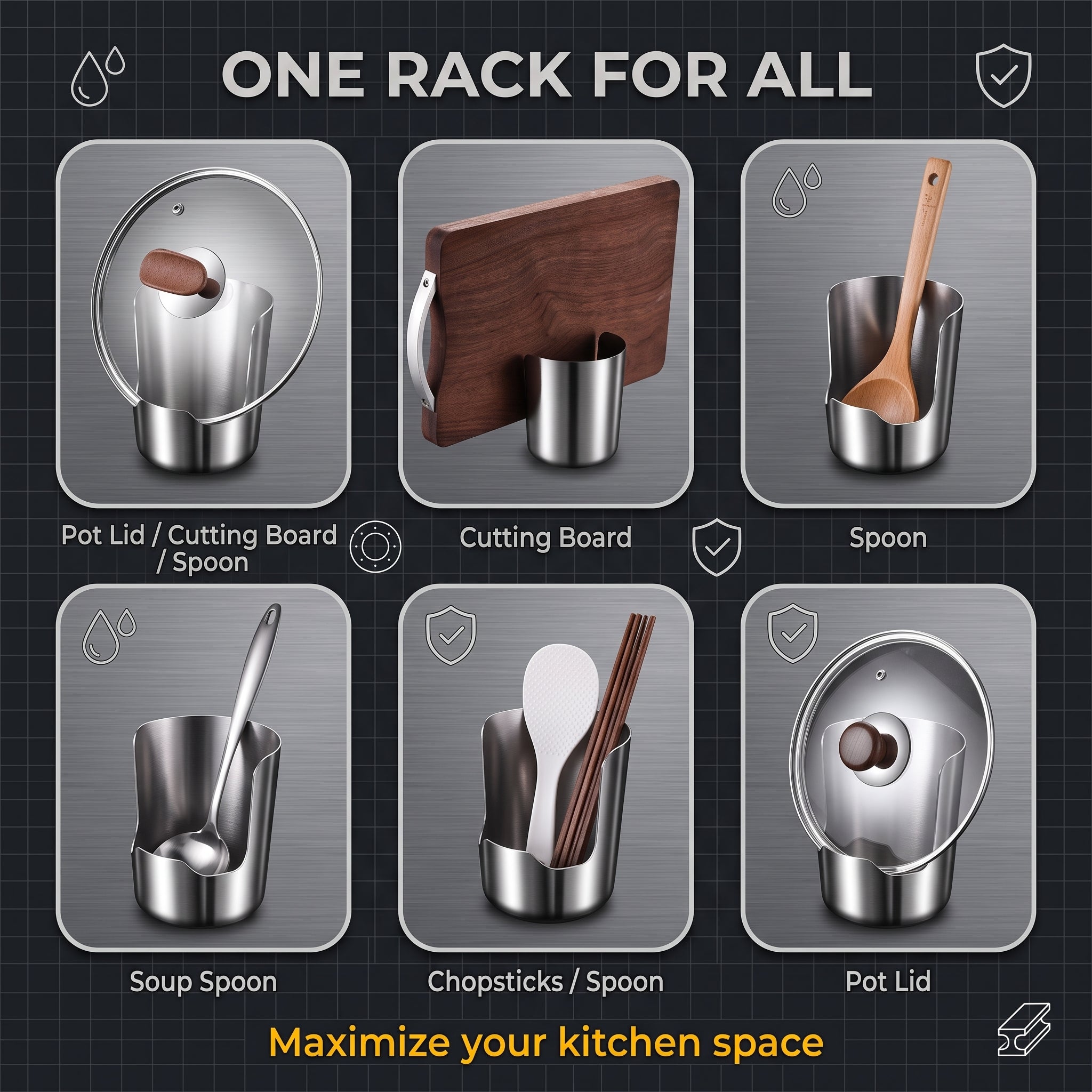 ✨Buy one get one free for a limited time✨Multifunctional kitchen utensil storage rack