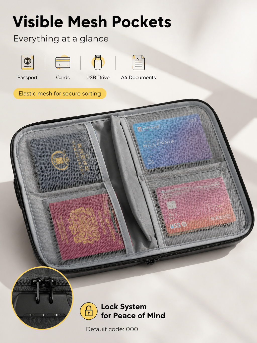 🔥Multi-Pocket Document Bag｜Keep All Important Certificates Safe & Neat