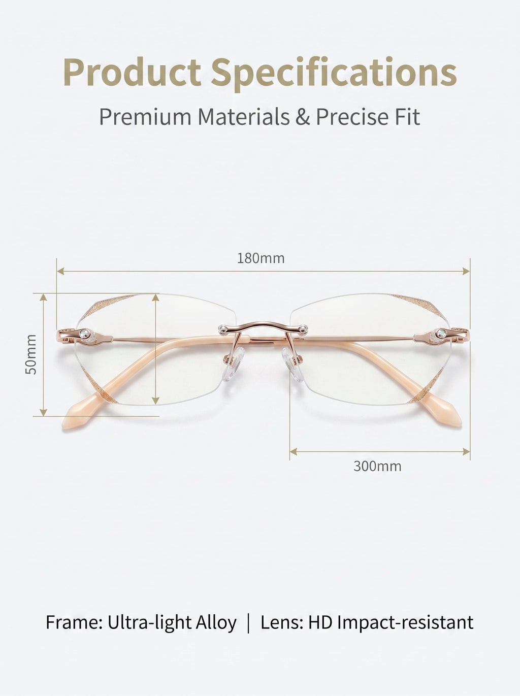 Lowest price of 2026 🔥 High-end titanium alloy frameless reading glasses with beveled edges 👍 Blocks blue light, radiation, and ultraviolet rays, relieving eye fatigue 👓️