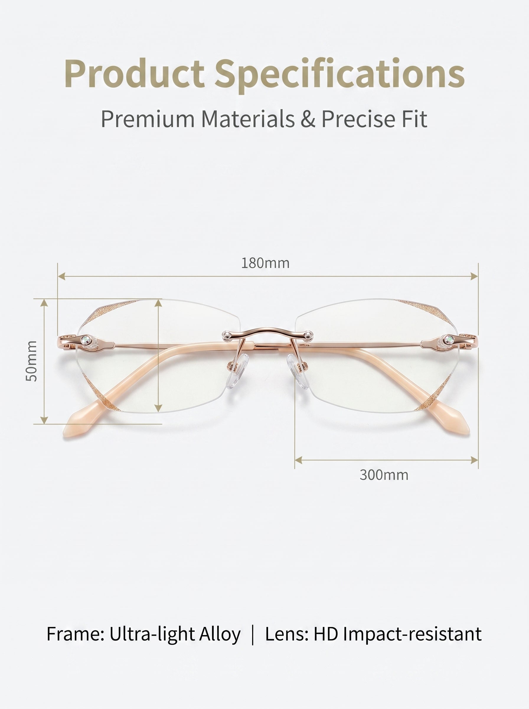 Lowest price of 2026 🔥 High-end titanium alloy frameless reading glasses with beveled edges 👍 Blocks blue light, radiation, and ultraviolet rays, relieving eye fatigue 👓️