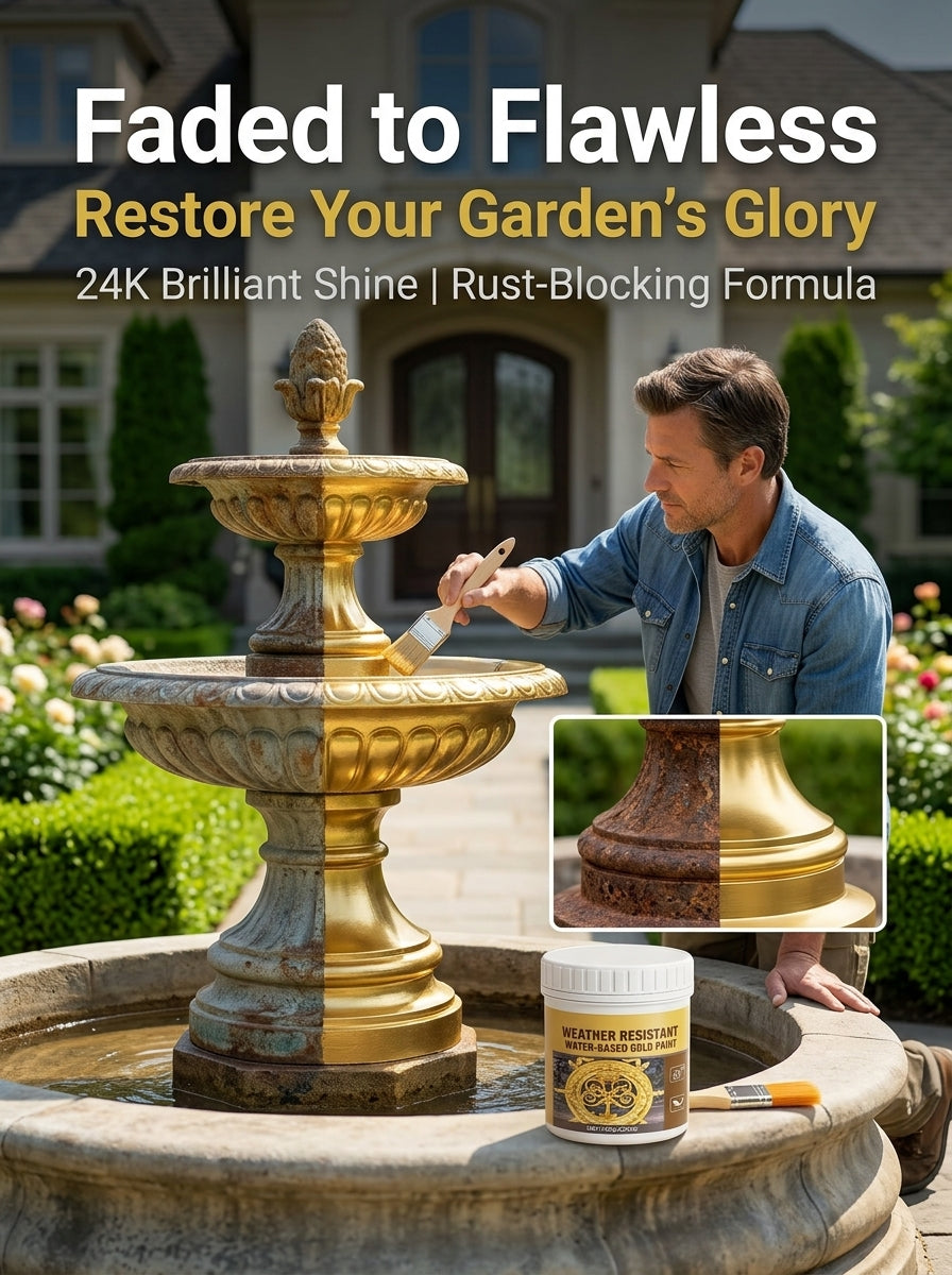 💥Buy one get one free🔥Water-Based Weather-Resistant Gold Paint