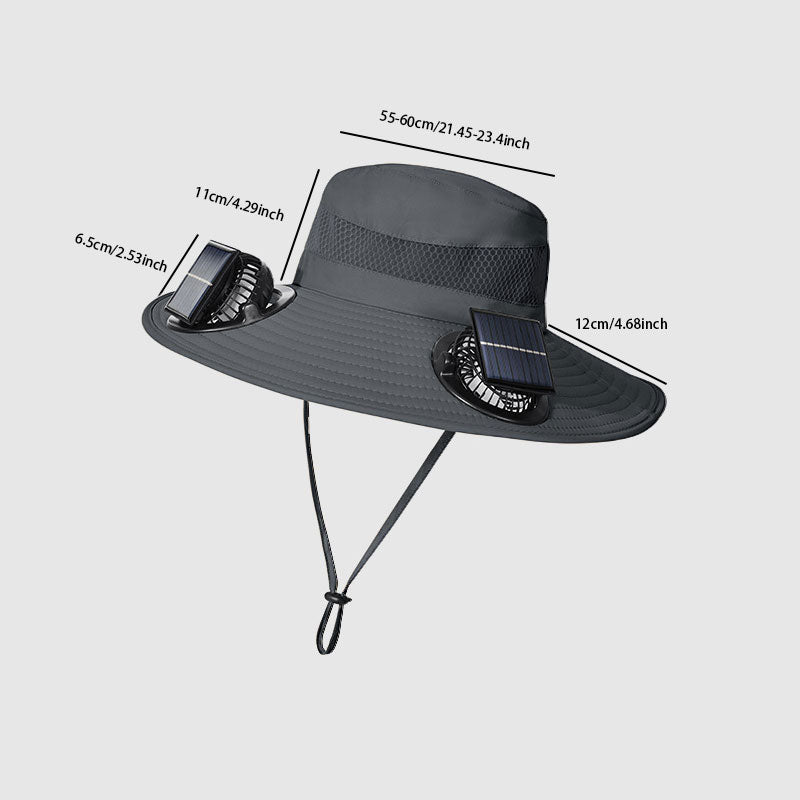 Solar-Powered Fan Hat: 3-Speed Adjustable, Waterproof Design