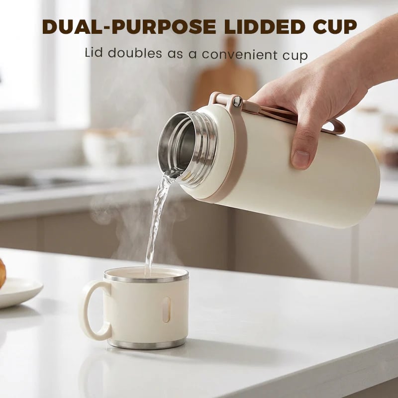 💥Stainless Steel Vacuum Insulated Bottle with Lidded Cup