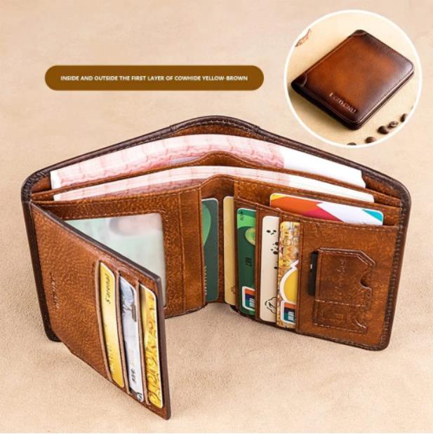 💼 LIMITED TIME 50% OFF! 🛡️ Genuine Leather RFID Blocking Wallet – Waterproof, Slim, Large Capacity 🔐