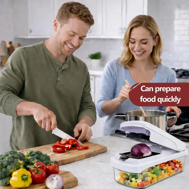 🥕🥕15-in-1 Vegetable Chopper | Multifunctional Food Cutter with Container