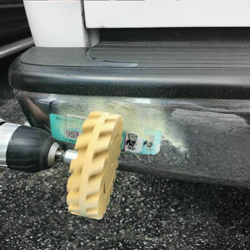 Rubber sanding disc for rubber scrapers