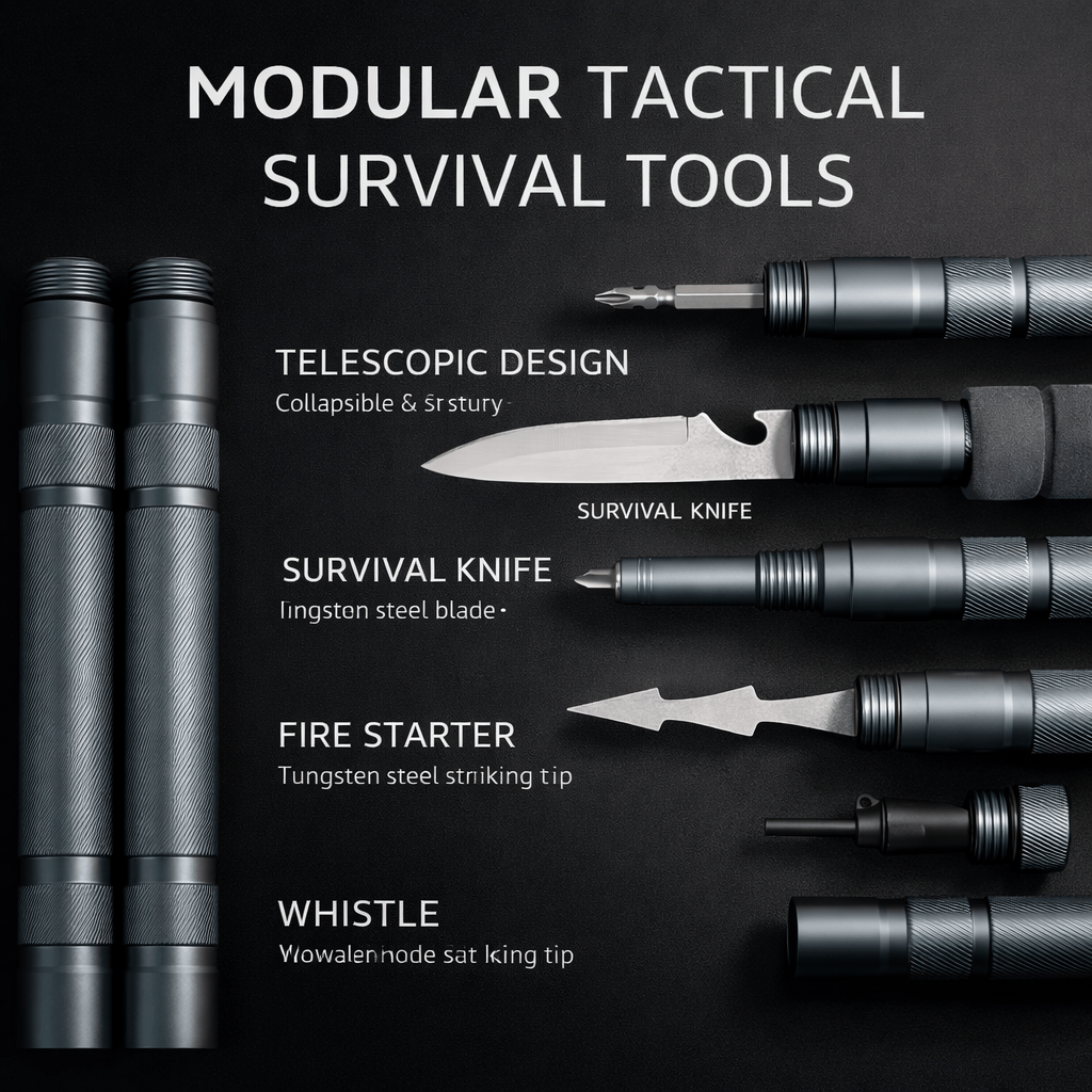 Terozi™ Tactical Trekking Staff — Detachable Survival System