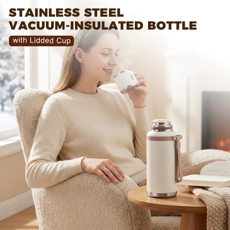 ⚡8K+ SOLD! 💥Stainless Steel Vacuum Insulated Bottle with Lidded Cup