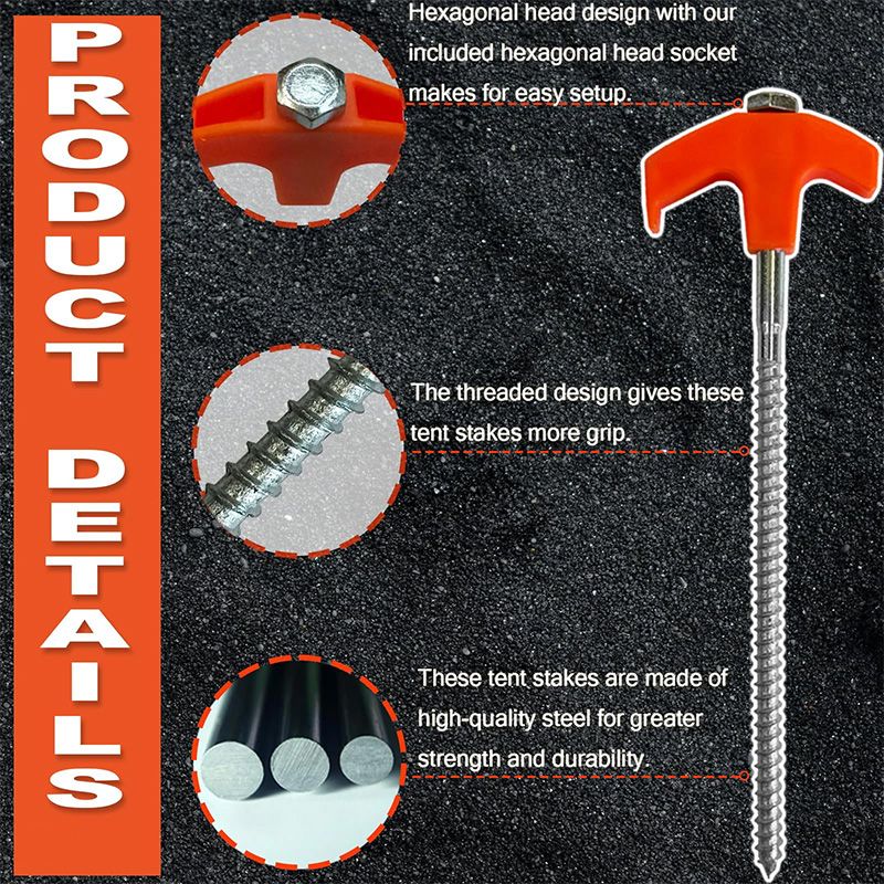 ✈️8" Screw-in Tent Stakes Ground Anchors（BUY 3GET 3 FREE）