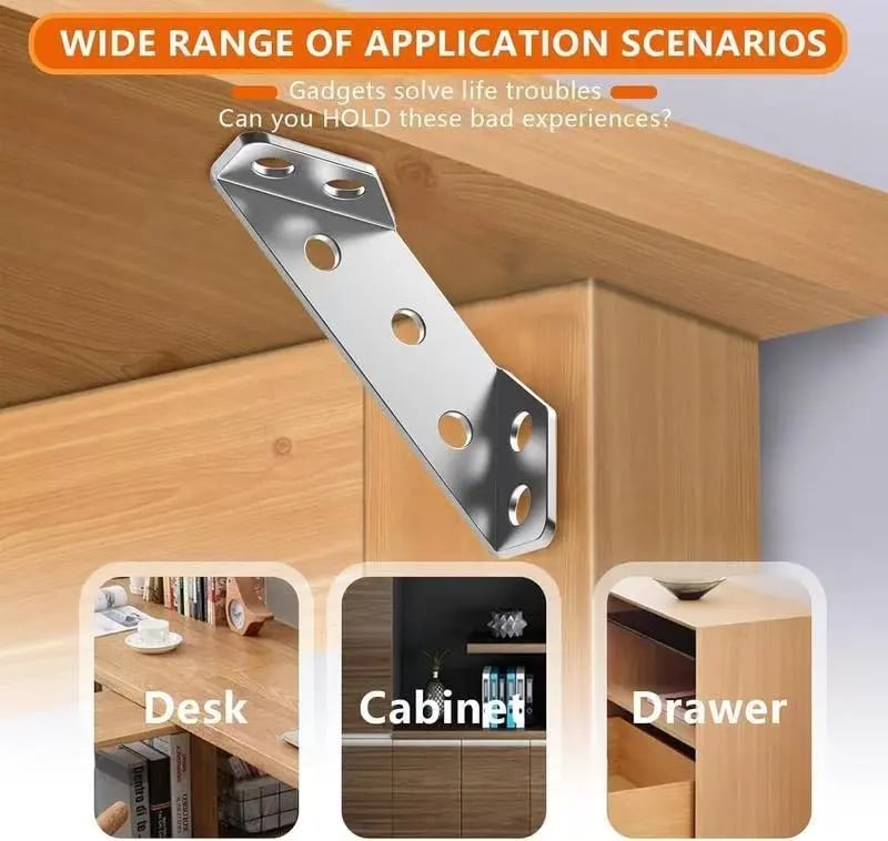 🔥Buy 3 Get 1 Free🎁Stainless Steel Angle Bracket, 90° Right Angle Support