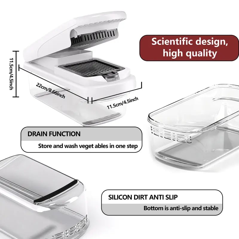 🥕🥕15-in-1 Vegetable Chopper | Multifunctional Food Cutter with Container