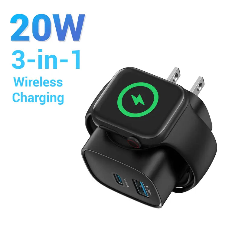 🔥Bonus Free Cable!🔥3-in-1 Magnetic Apple Watch & iPhone Charger