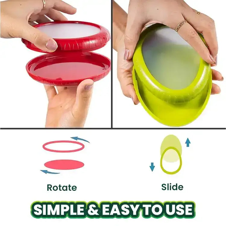 FridgePod™ Universal Silicone Food Savers - Set of 4 Airtight Stretch Pods for Half-Cut Produce, BPA-Free & Reusable