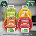 FridgePod™ Universal Silicone Food Savers - Set of 4 Airtight Stretch Pods for Half-Cut Produce, BPA-Free & Reusable
