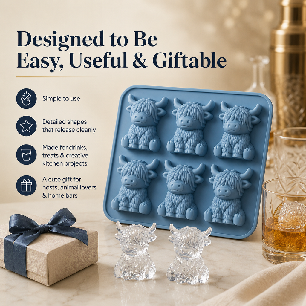 🐮 Last Day Deal - Highland Cow Ice Cube Mold for Drinks & Gifts
