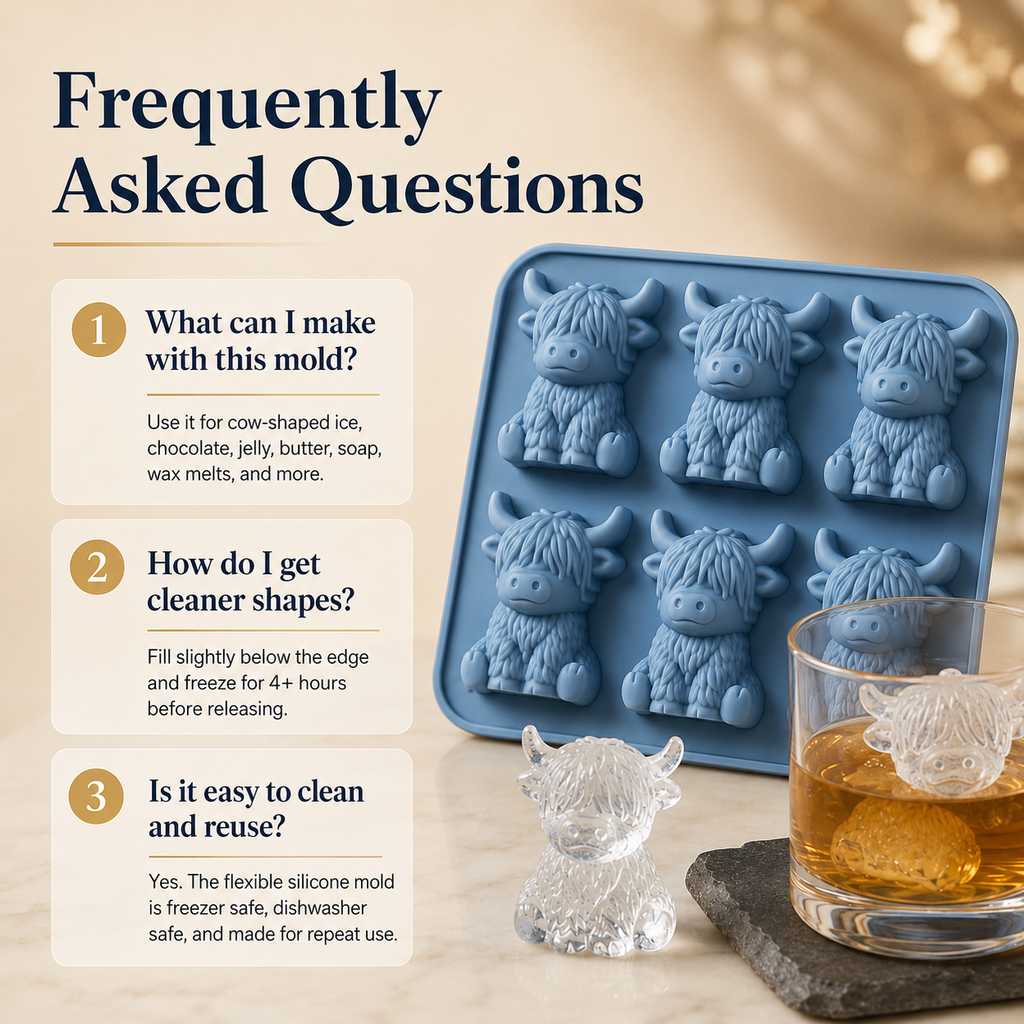 🐮 Last Day Deal - Highland Cow Ice Cube Mold for Drinks & Gifts