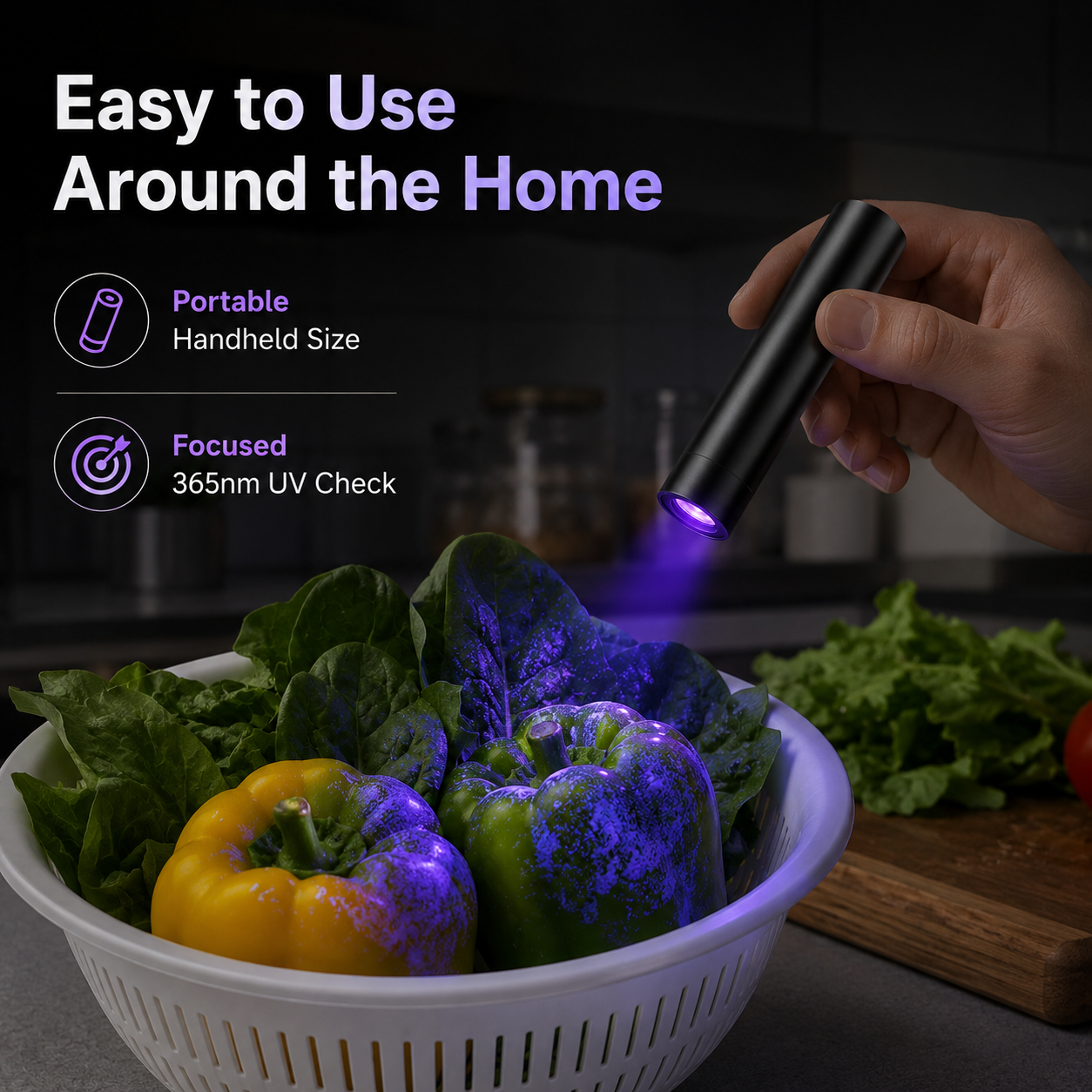 🥦UV Black Light Flashlight for Vegetable Inspection