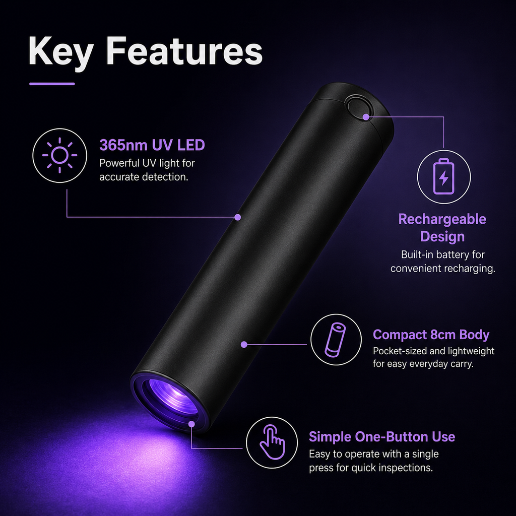 🥦UV Black Light Flashlight for Vegetable Inspection