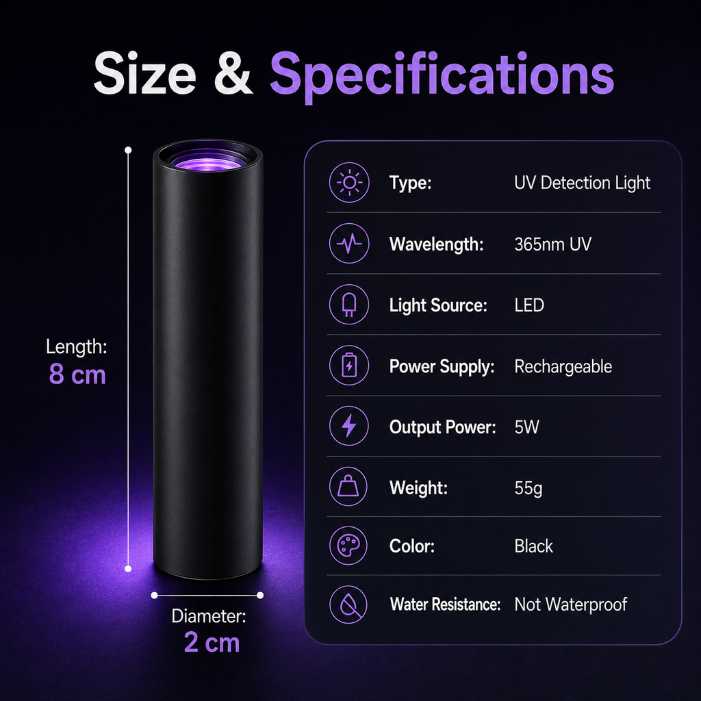 🥦UV Black Light Flashlight for Vegetable Inspection
