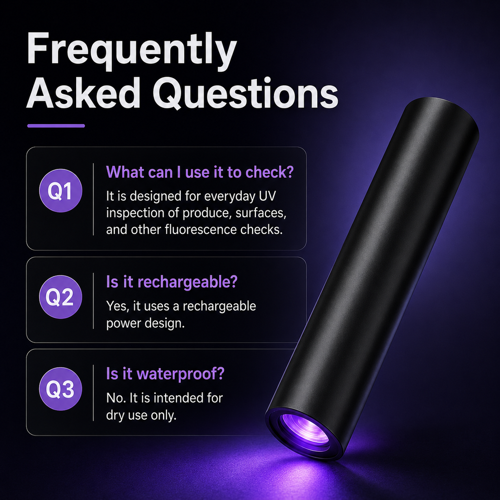 🥦UV Black Light Flashlight for Vegetable Inspection