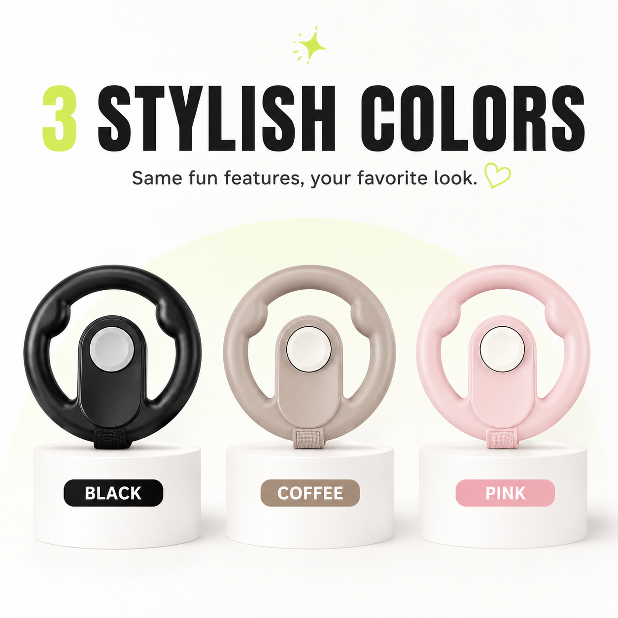 Baby Stroller Steering Wheel Toy – 360° Rotating Squeaky Horn Travel Toy for Toddlers🧭