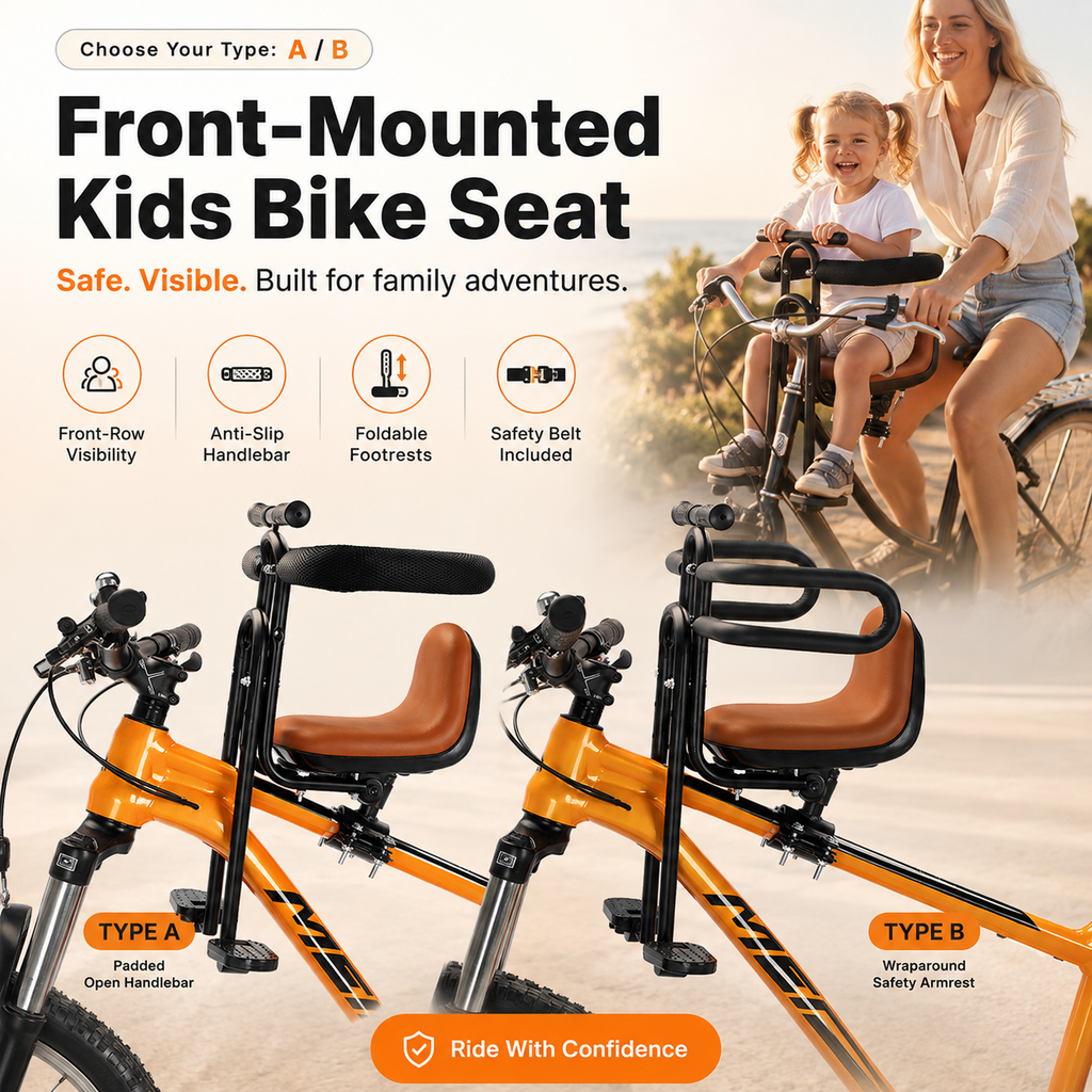 🚲 Front-Mounted Kids Bike Seat 👶 | Safer, Closer & More Fun Family Rides