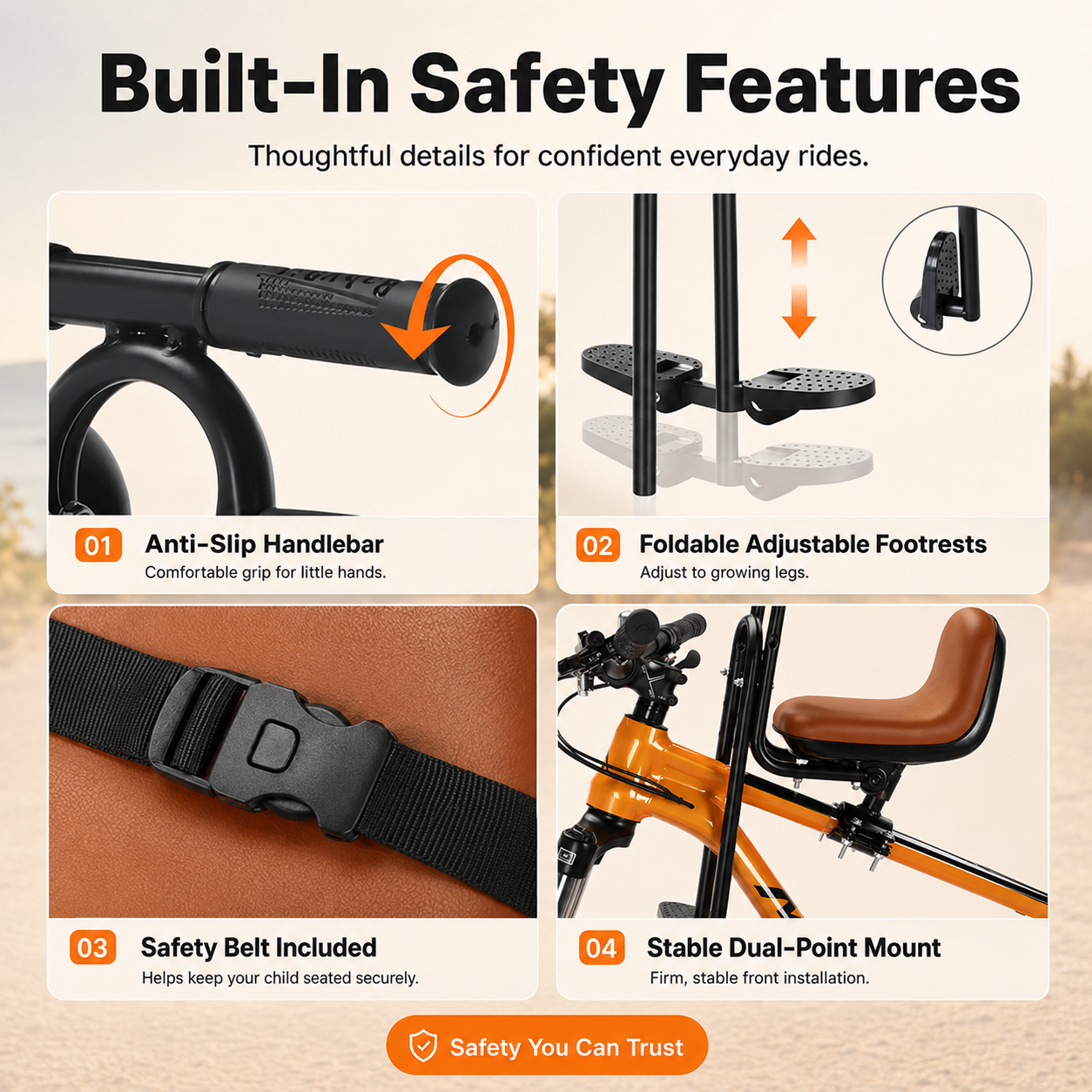 🚲 Front-Mounted Kids Bike Seat 👶 | Safer, Closer & More Fun Family Rides