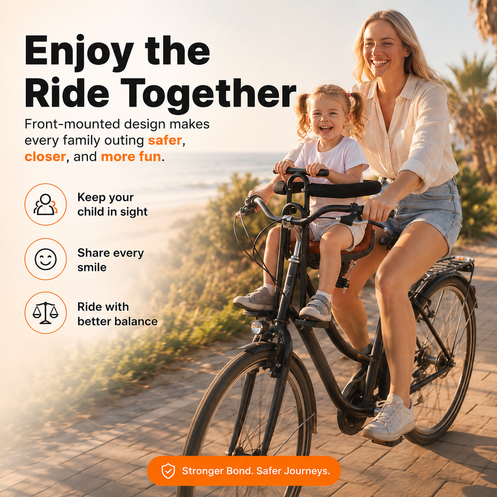 🚲 Front-Mounted Kids Bike Seat 👶 | Safer, Closer & More Fun Family Rides