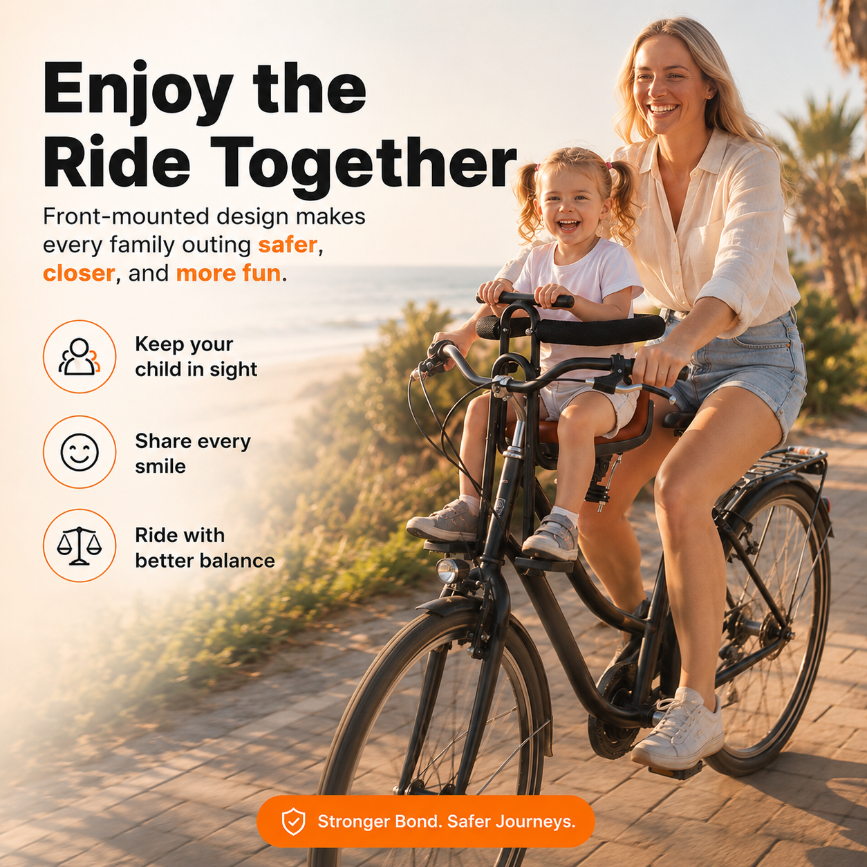 🚲 Front-Mounted Kids Bike Seat 👶 | Safer, Closer & More Fun Family Rides