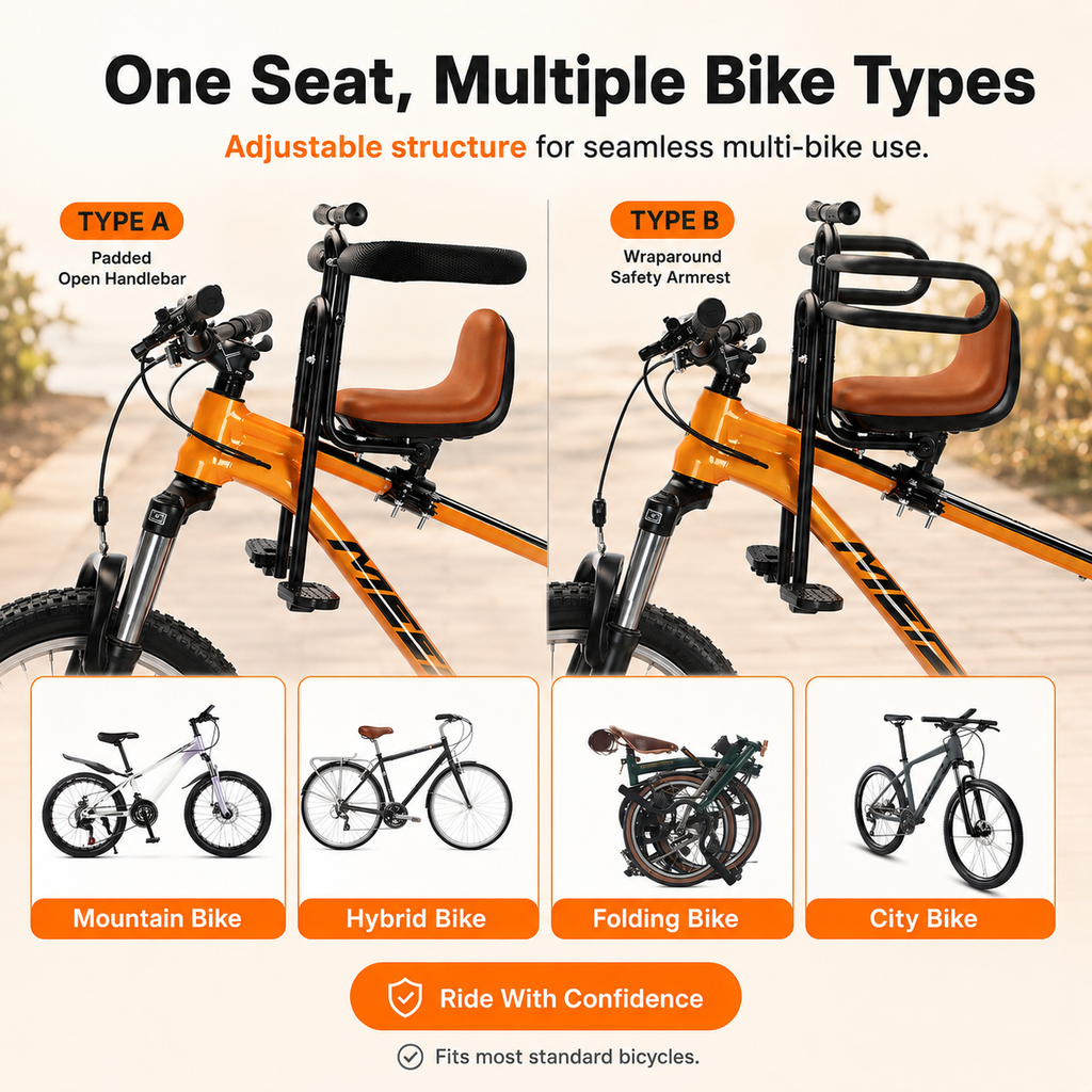 🚲 Front-Mounted Kids Bike Seat 👶 | Safer, Closer & More Fun Family Rides