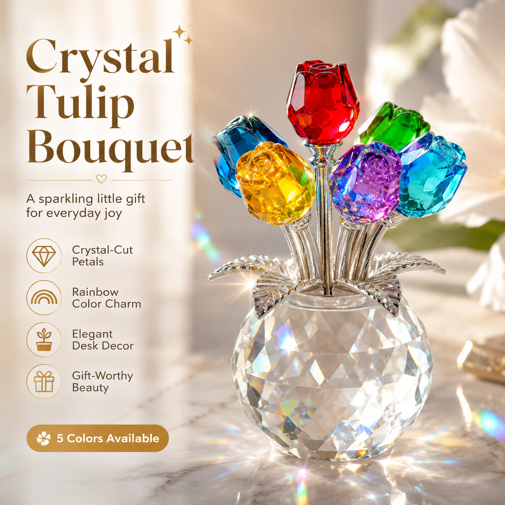 💐 Crystal Tulip Bouquet – A Sparkling Forever Gift That Never Fades ✨