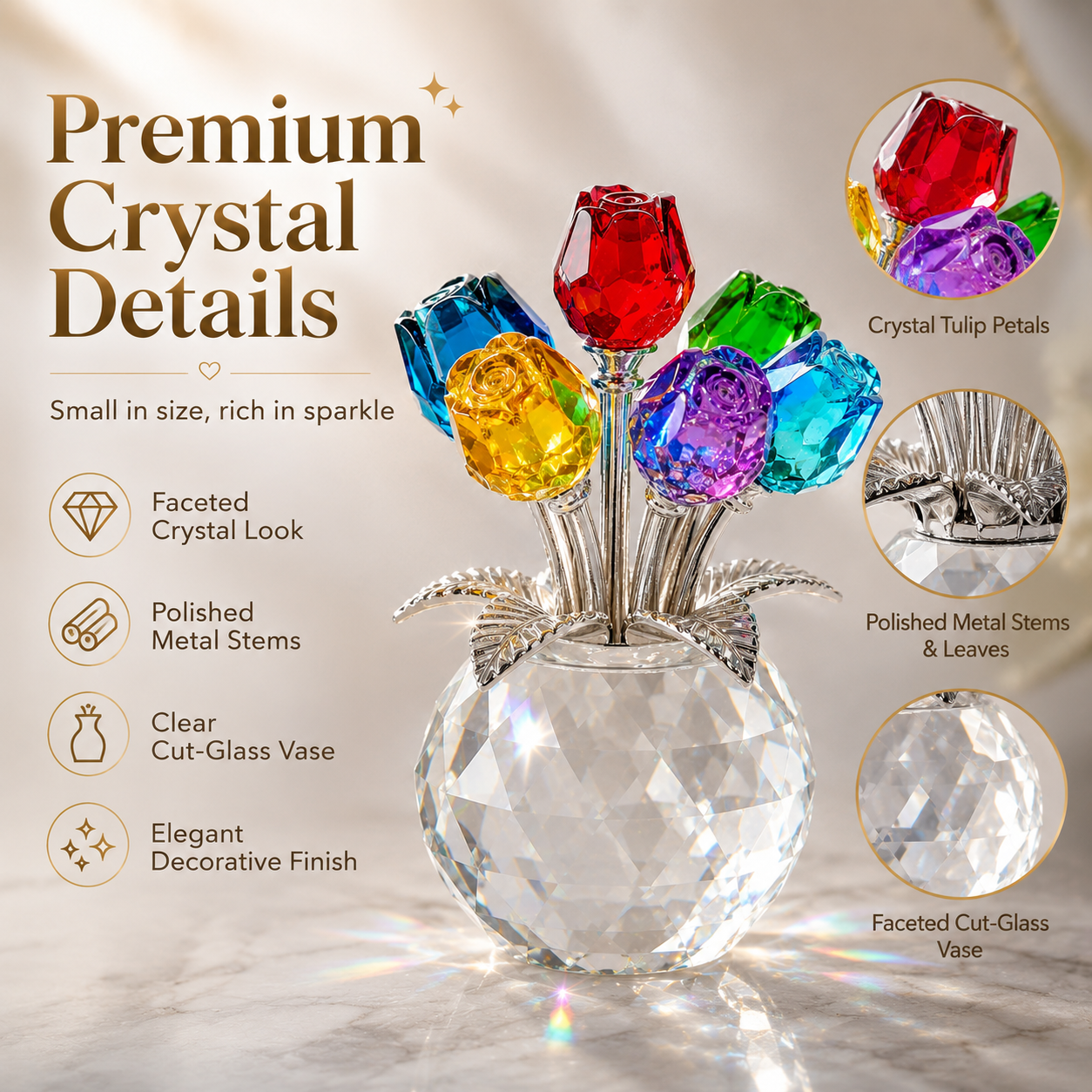 💐 Crystal Tulip Bouquet – A Sparkling Forever Gift That Never Fades ✨