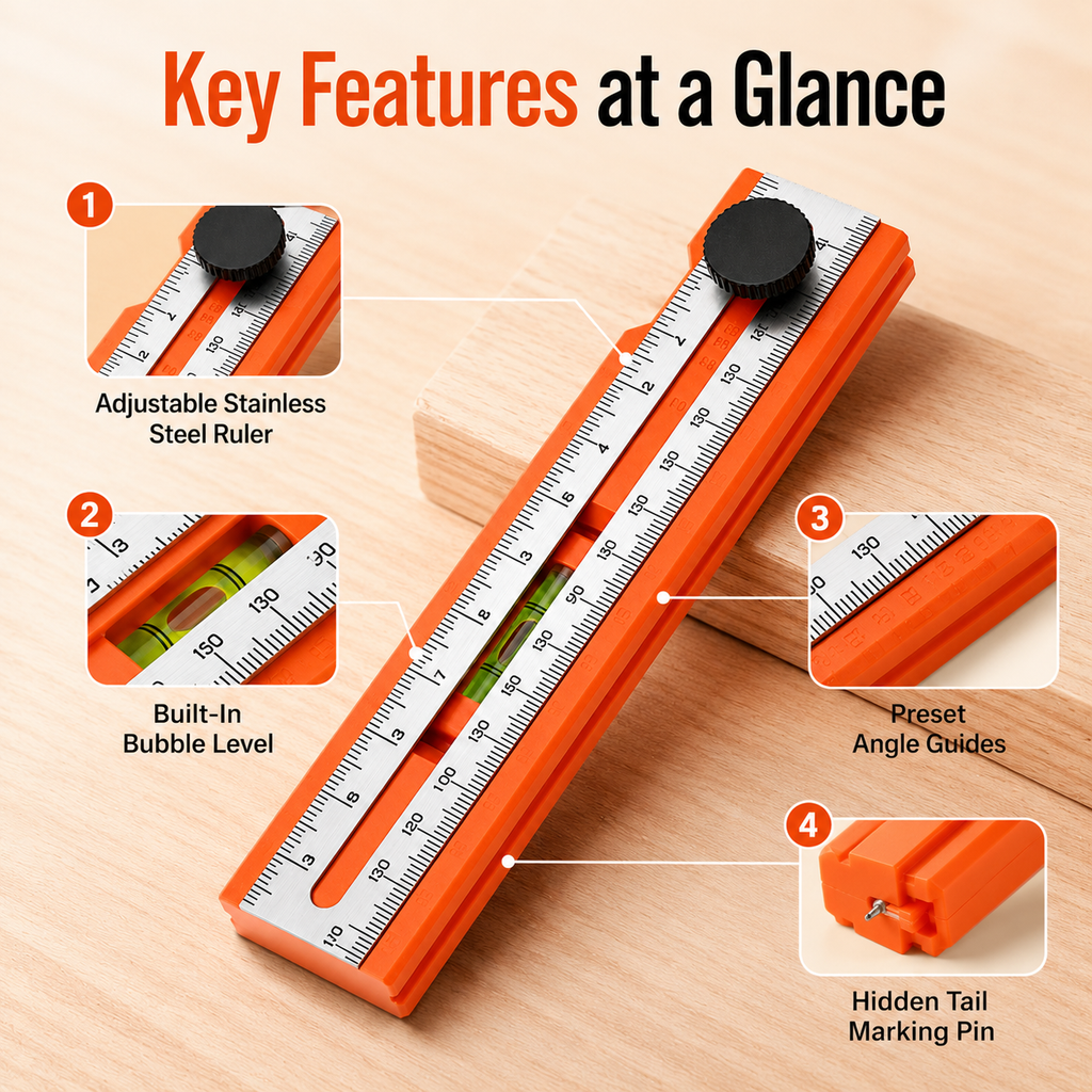 📏Multifunctional marking level ruler🔥