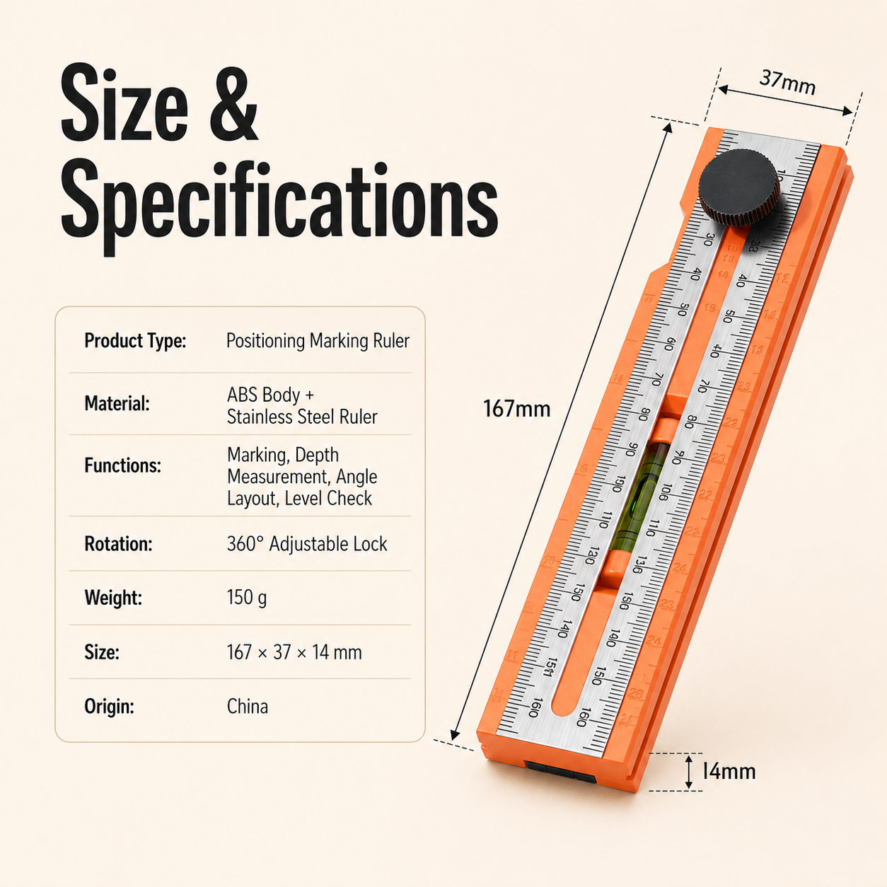 📏Multifunctional marking level ruler🔥