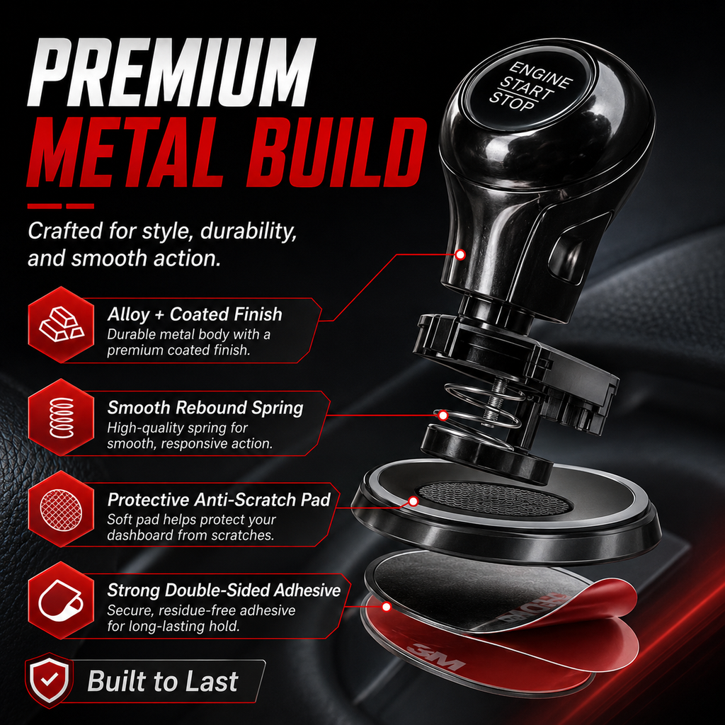 One-Touch Start Lever™ – Turn Your Push-Start Button Into a Fun, Sporty Metal Ignition Switch 🚗