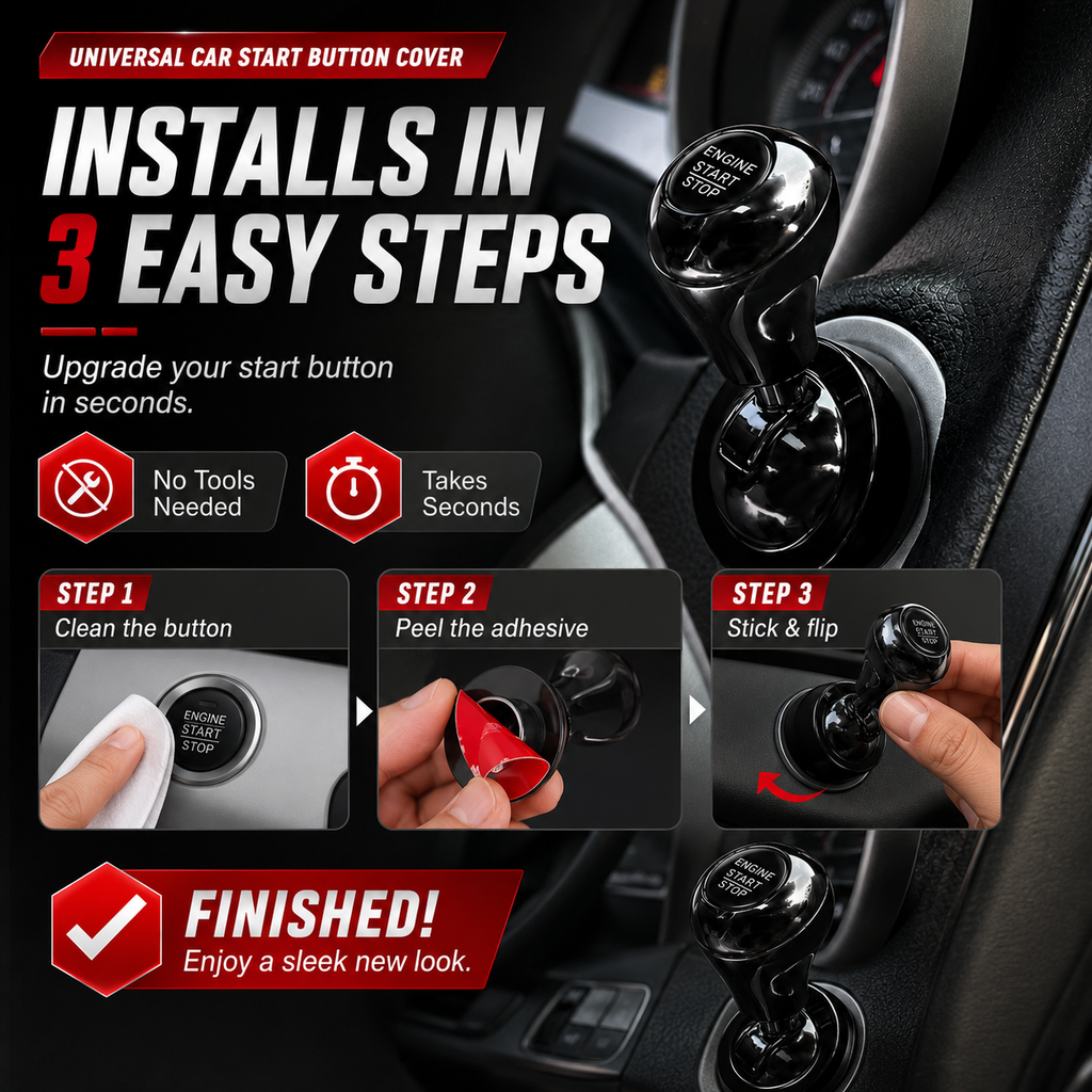 One-Touch Start Lever™ – Turn Your Push-Start Button Into a Fun, Sporty Metal Ignition Switch 🚗