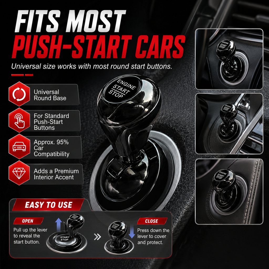 One-Touch Start Lever™ – Turn Your Push-Start Button Into a Fun, Sporty Metal Ignition Switch 🚗