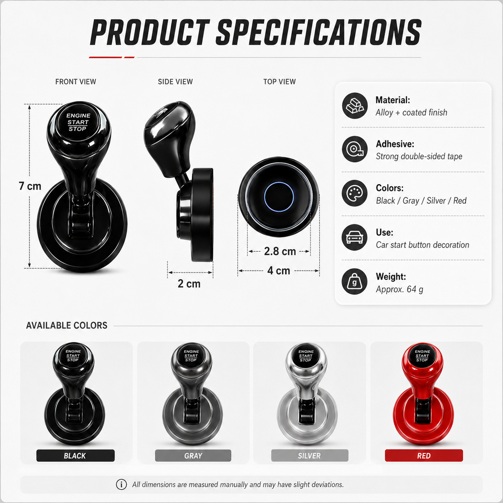 One-Touch Start Lever™ – Turn Your Push-Start Button Into a Fun, Sporty Metal Ignition Switch 🚗