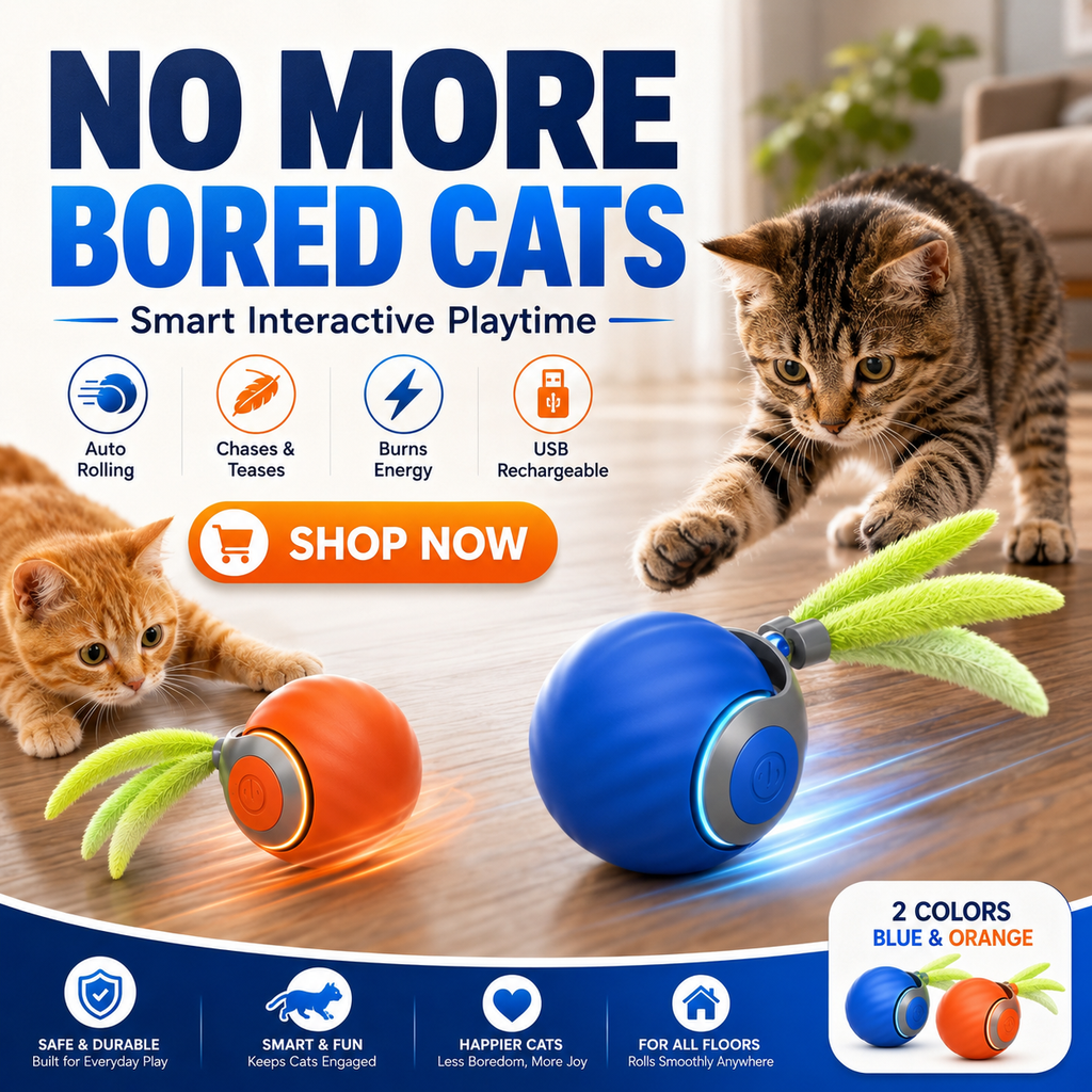 🐱🐾Smart Interactive Cat Ball – Beat Boredom, Burn Energy & Keep Your Cat Moving ⚡