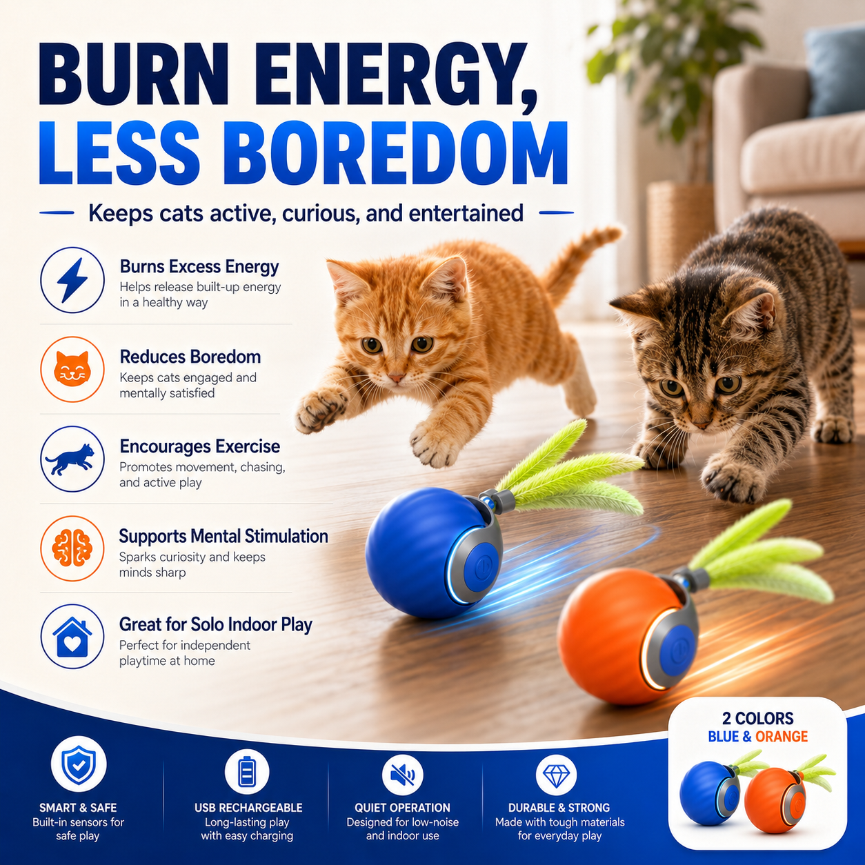 🐱🐾Smart Interactive Cat Ball – Beat Boredom, Burn Energy & Keep Your Cat Moving ⚡