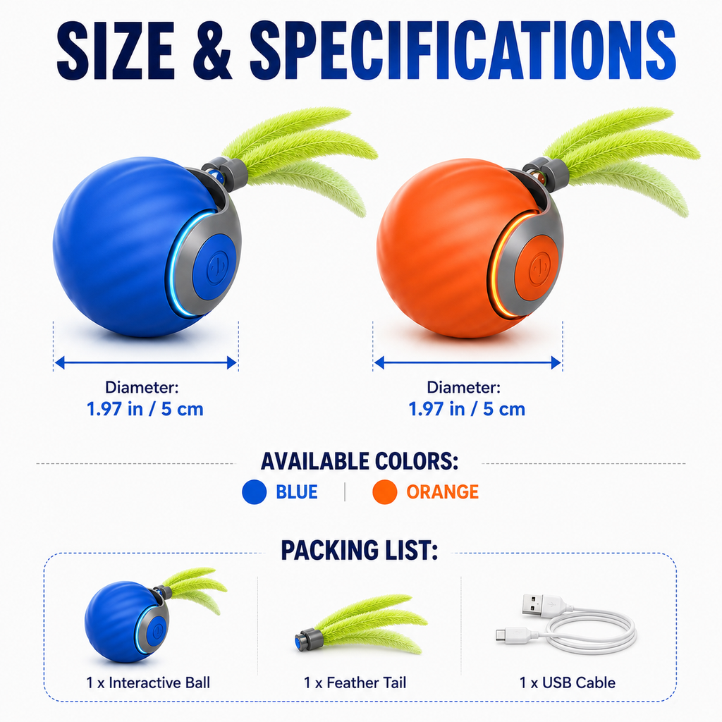🐱🐾Smart Interactive Cat Ball – Beat Boredom, Burn Energy & Keep Your Cat Moving ⚡