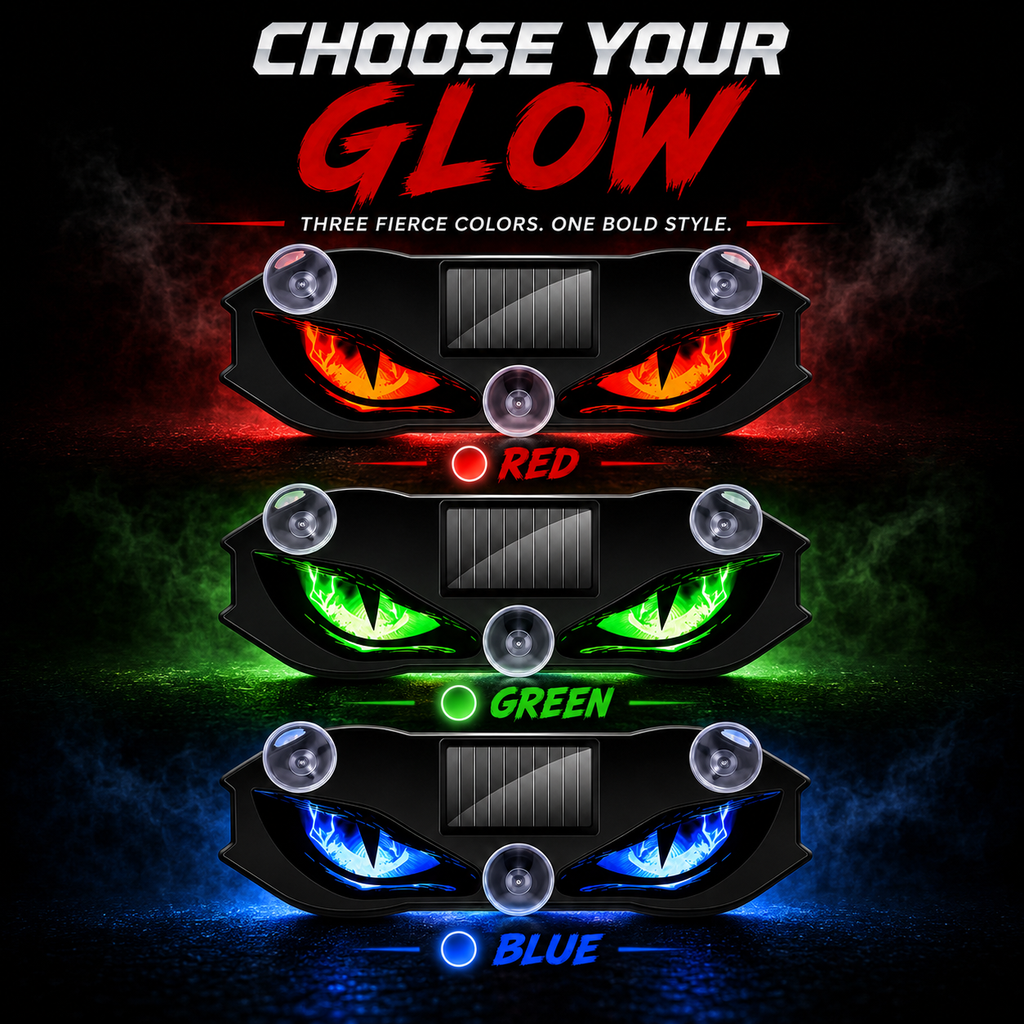 Demon Eye Solar Car Light – Dynamic LED Mood Light for Your Car Glass😈