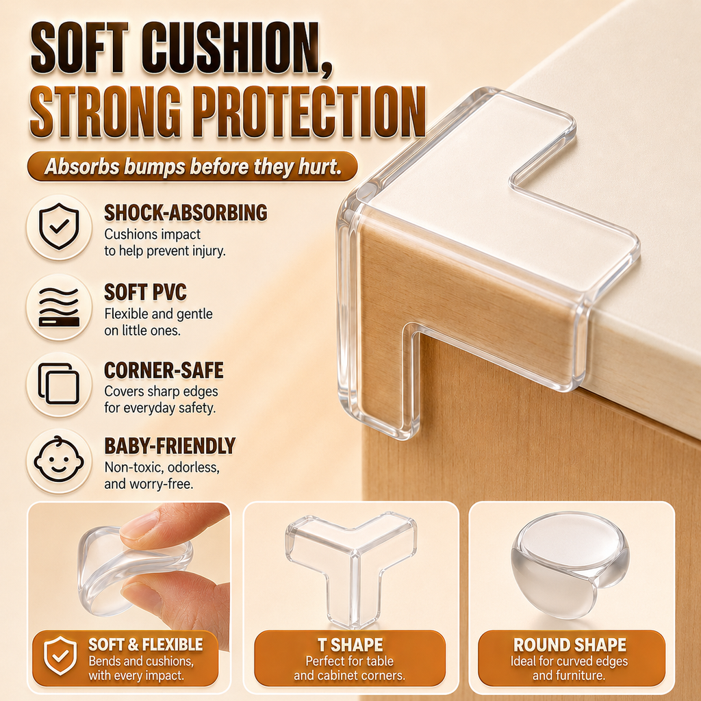 Baby-Proof Every Sharp Corner™ – 10PCS Crystal-Clear Corner Protectors🛡️
