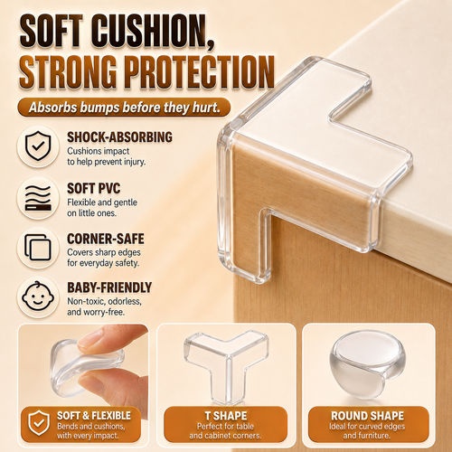 Baby-Proof Every Sharp Corner™ – 10PCS Crystal-Clear Corner Protectors🛡️