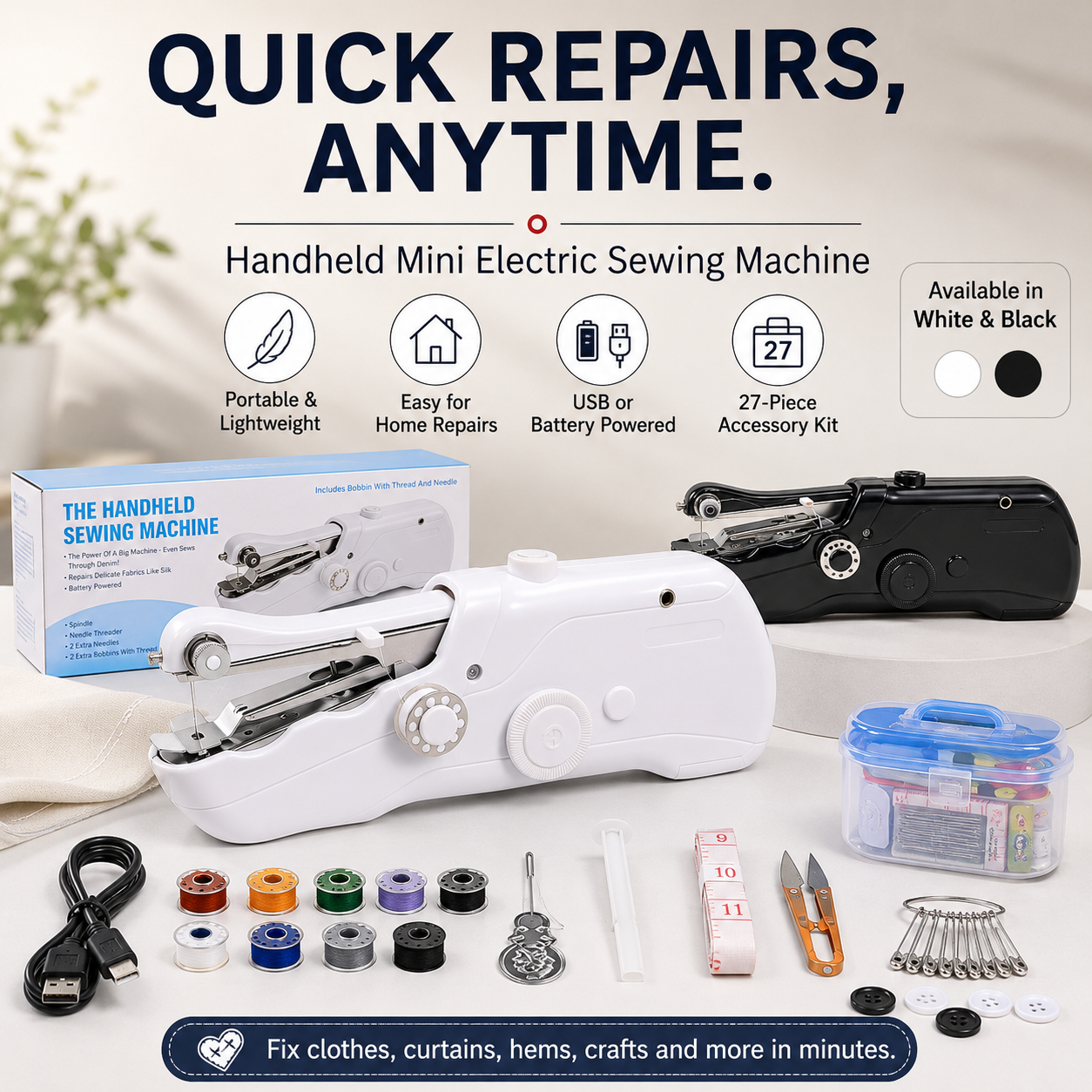 🧵Portable Mini Electric Sewing Machine – Quick Clothing Repairs Anytime, Anywhere