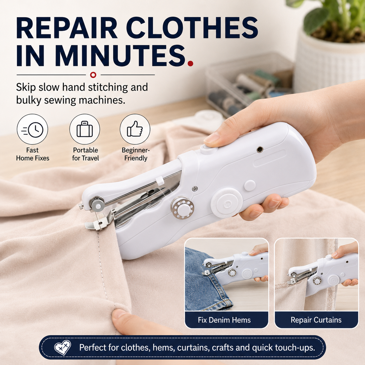 🧵Portable Mini Electric Sewing Machine – Quick Clothing Repairs Anytime, Anywhere