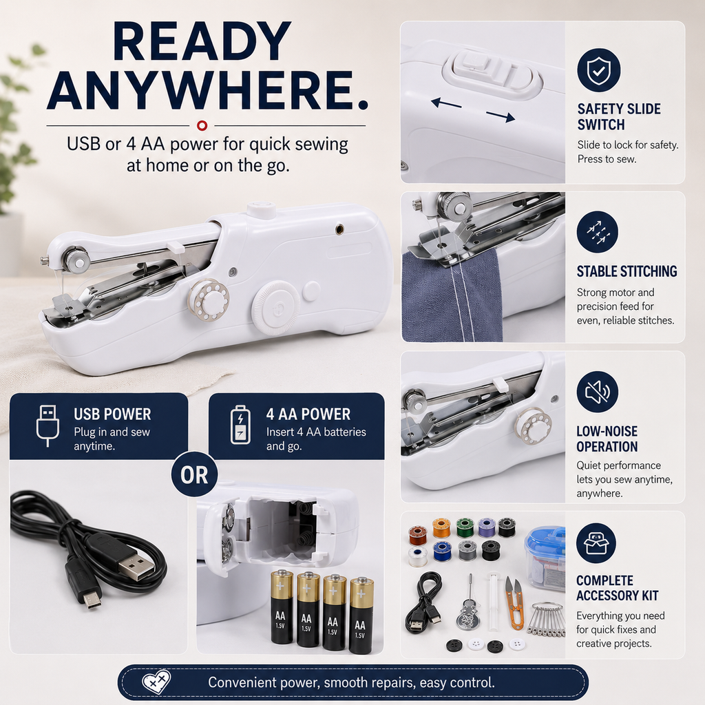 🧵Portable Mini Electric Sewing Machine – Quick Clothing Repairs Anytime, Anywhere