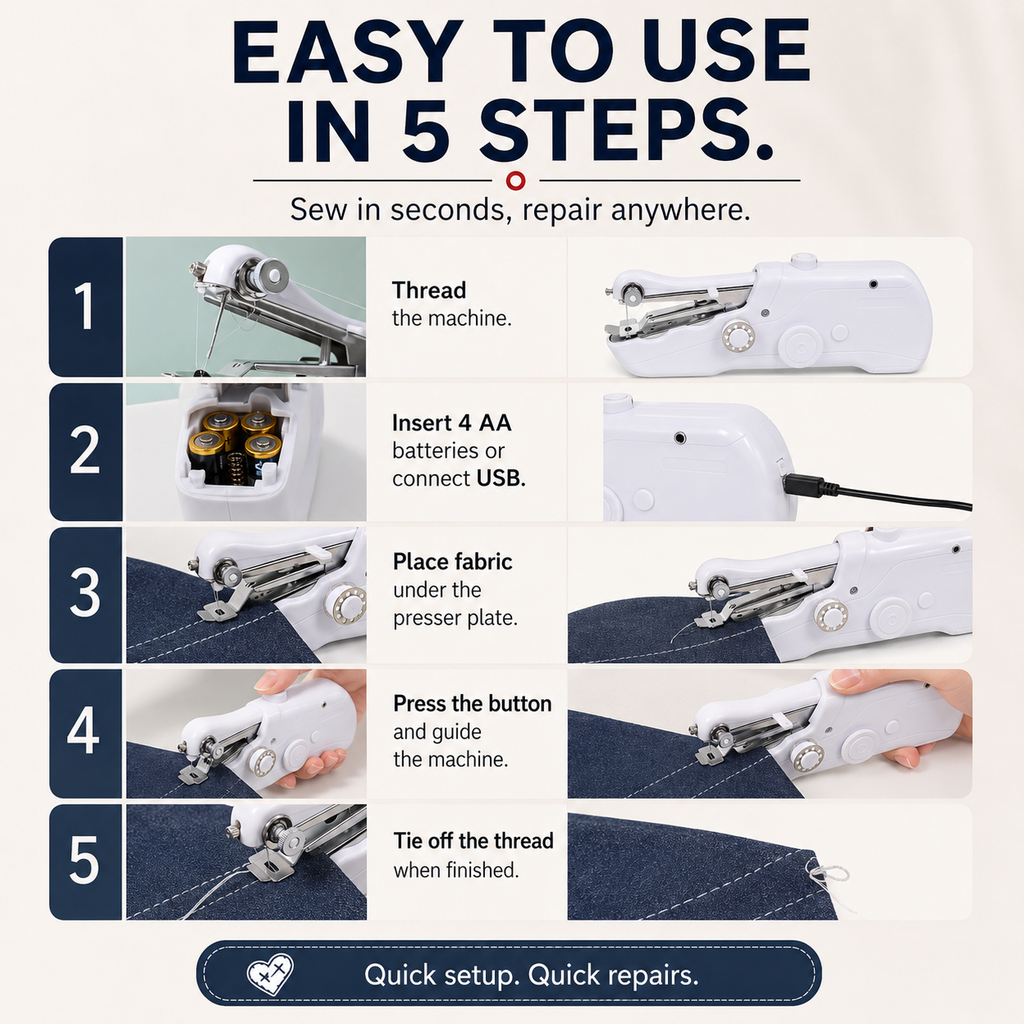🧵Portable Mini Electric Sewing Machine – Quick Clothing Repairs Anytime, Anywhere