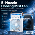 ❄️ 5-Nozzle Cooling Mist Fan — Add Ice, Feel the Chill 💨