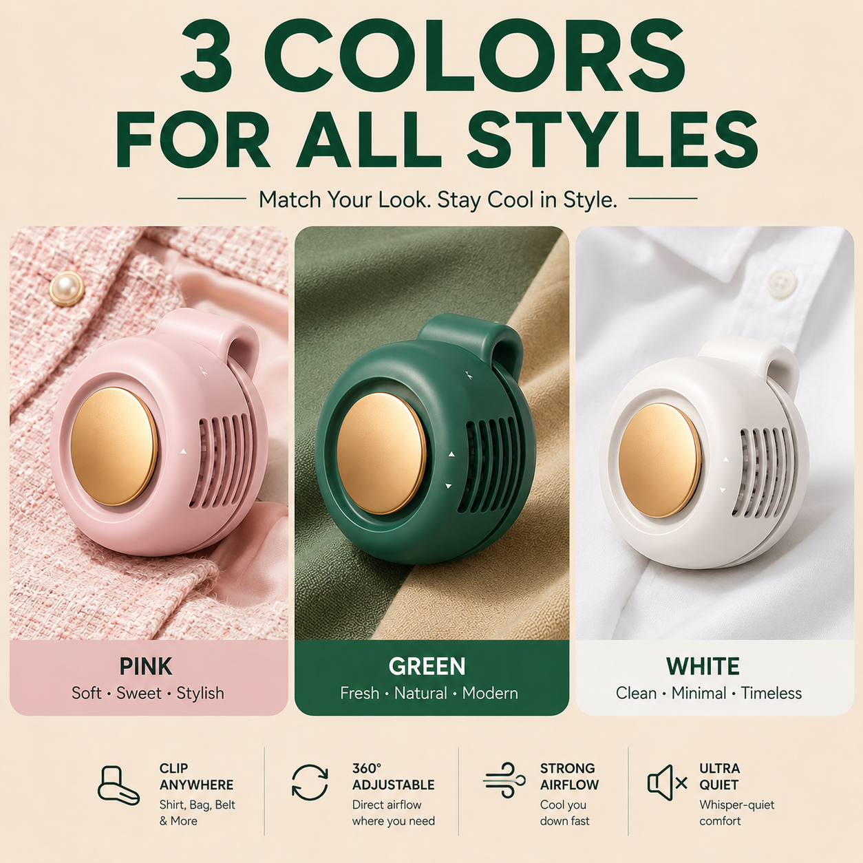 📢📢50% OFF !! ⏰ Bladeless Fan – Ultra-Light & 1.5h Fast Charge ⚡🌀